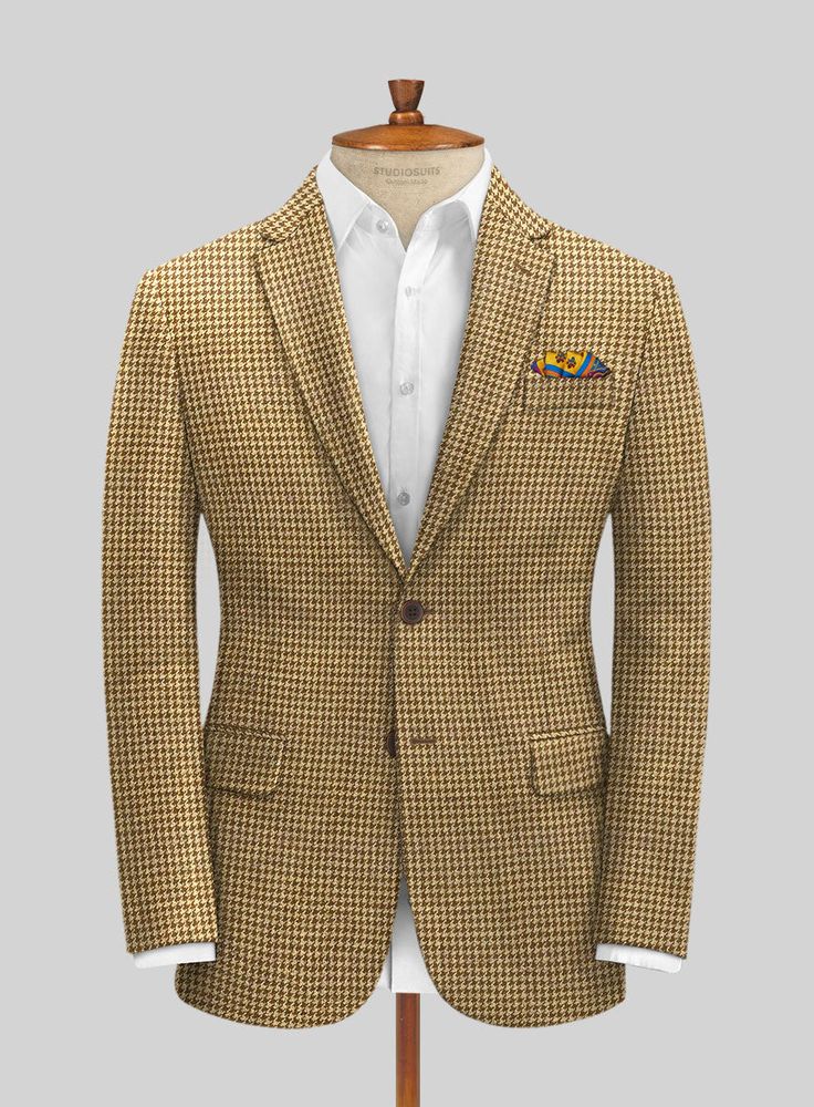 Hold a dash of sophistication by donning our Italian Brown Houndstooth Tweed Jacket which evokes the abiding sartorial simplicity. Embrace the aesthetic subtleties with our brown jacket which is crafted from a blend of wool and polyamide fabric which emphasizes a dense, plush feel while radiating a gracious nature with a striking houndstooth pattern over a brown tinge elevating the taste of calmness. Finally, evolve into sartorial confidence with a supremely tailored brown jacket offering a lavi Grey Tweed Suit, Herringbone Tweed Jacket, White Linen Suit, Green Velvet Jacket, Peaky Blinders Suit, Royal Blue Suit, Brown Suit, Tweed Suit, Blue Chinos