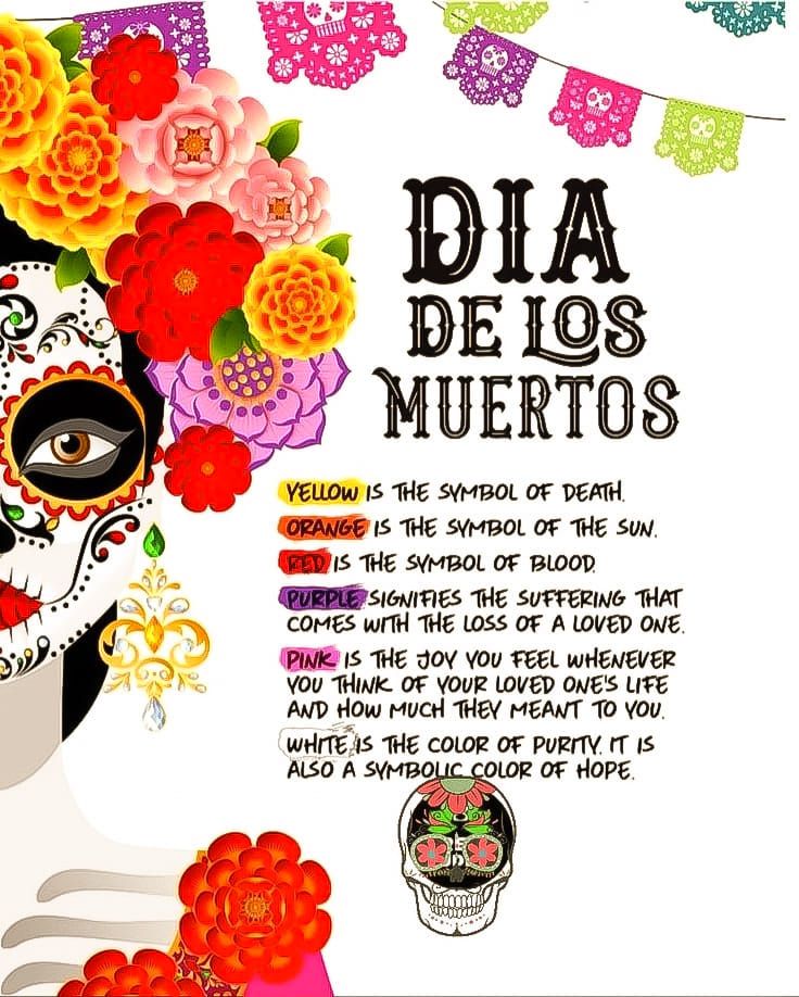 an image of a mexican day of the dead poster with flowers and skulls on it