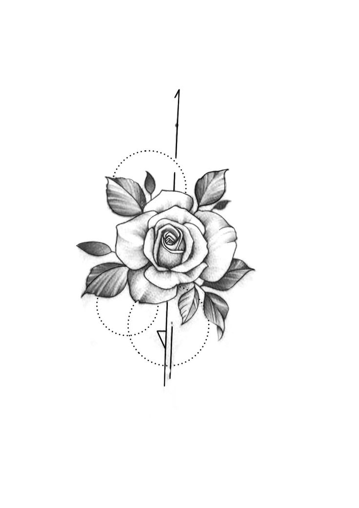 a black and white rose tattoo design