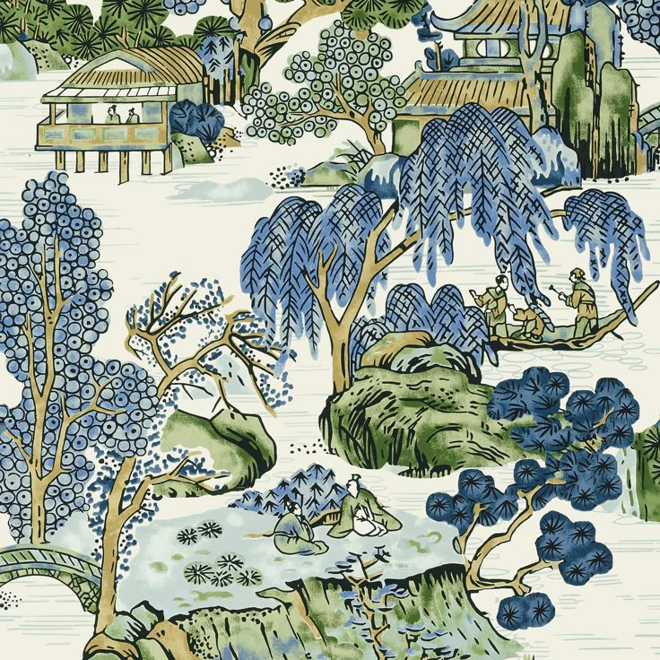 Wallpaper sample swatch only Construction Wallpaper, Chinoiserie Pillow, Thibaut Wallpaper, Anna French, Zen Garden Design, Scenic Wallpaper, Go Wallpaper, Asian Home Decor, Enchanted Home