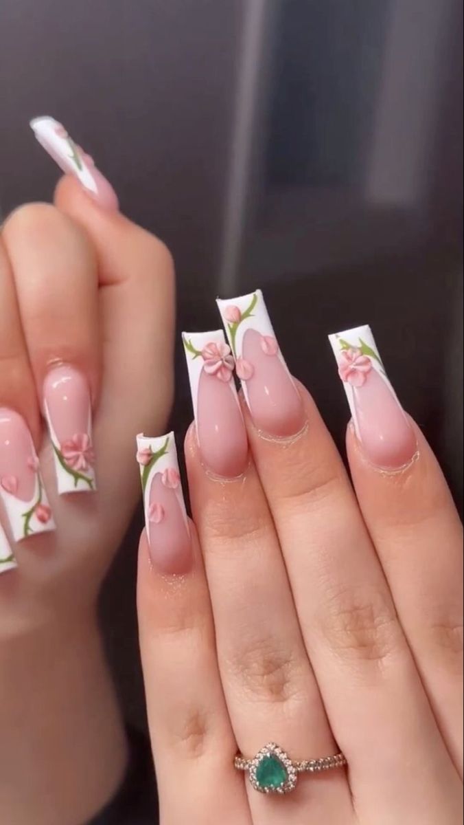 Besame Mucho Nails, Spring Nail Set Ideas, Jhene Aiko Nails, Bridgerton Nails Ideas, Mexican Style Nails, Nails Art Simple, Spring Nail Sets, Nail Art 2022, Design Nails Art