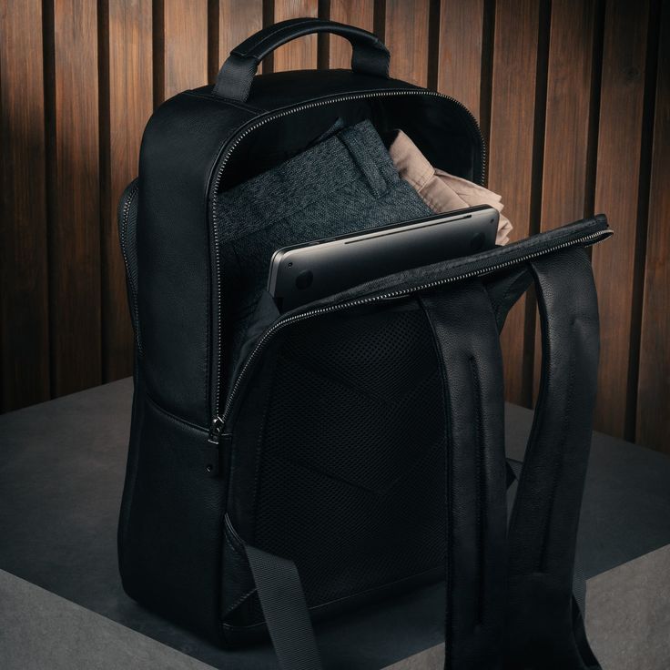 Handmade from luxurious US top grain leather, our backpack, exudes sophistication and elegance. Featuring a spacious main compartment, multiple pockets, and padded adjustable straps, this backpack is designed to meet all your storage needs while keeping you stylish on the go. Whether you're heading to the office, traveling, or simply out for a day of exploration, this premium leather backpack is the perfect companion for those who appreciate timeless style and superior quality. Convenient Storag Business Leather Backpack With Soft Leather, Business Leather Backpack In Soft Leather, Luxury Backpack With Zipper Closure, Luxury Leather Standard Backpack, Elegant Rectangular Backpack For Commuting, Luxury Business Backpack With Zipper Closure, Modern Soft Leather Travel Backpack, Elegant Business Laptop Backpack, Luxury Leather Backpack For Travel With Zipper Closure