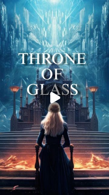 the throne of glass movie poster with blonde hair and long white hair standing in front of stairs