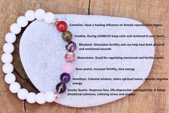 fertility bracelet fertility crystals jewelry fertility stone bracelet mom bracelet gift for women b Gemstone Quotes, Womb Health, Witchy Crystals, Fertility Stones, Tracking Bracelet, Gemstone Accessories, Fertility Crystals, Fertility Bracelet, Mom Bracelet