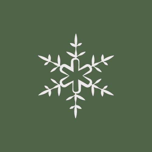 a snowflake on a green background