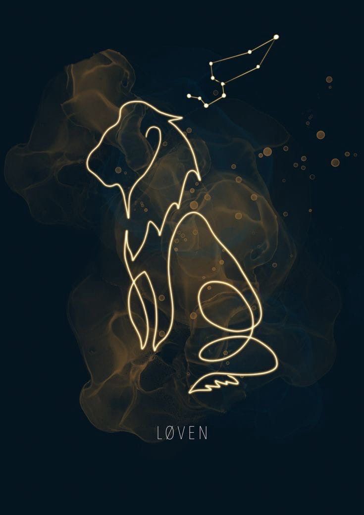 the zodiac sign for loven on a dark background