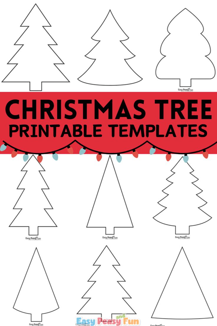 christmas tree printable templates for kids to color and cut out on the table