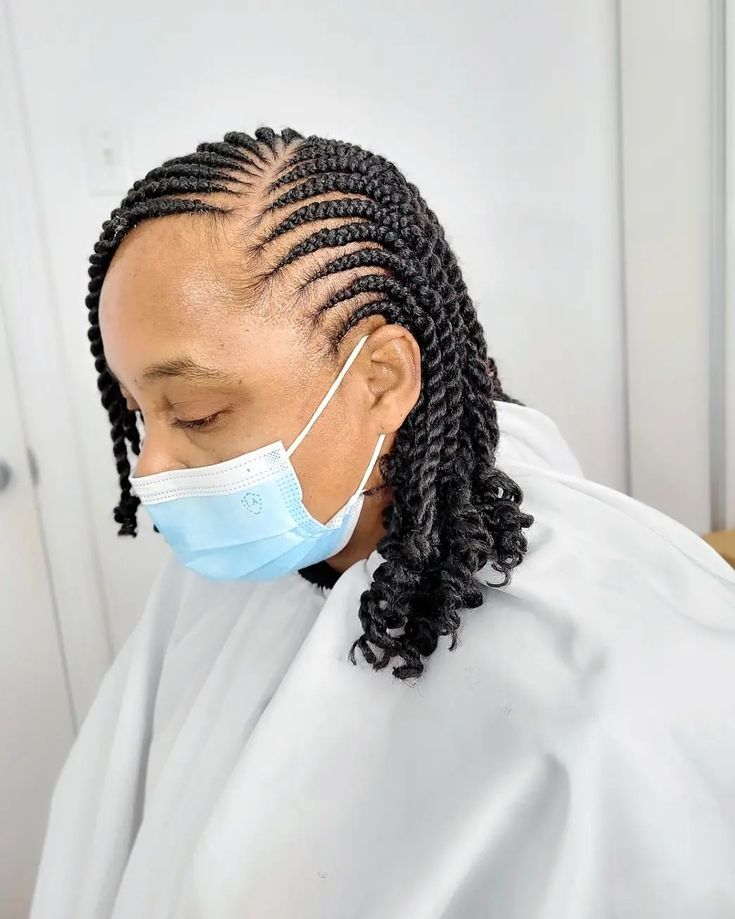 Triangle Part Braids, Braid Hairstyles Ideas, Purple Box Braids, Side Cornrows, Short Box Braids Hairstyles, Braids Ideas, Side Braid Hairstyles, Short Box Braids, Colored Braids