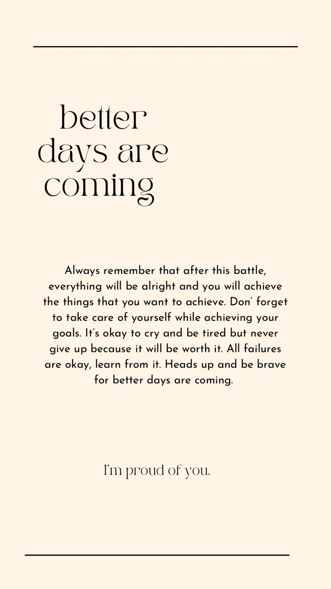 a quote from the book better days are coming