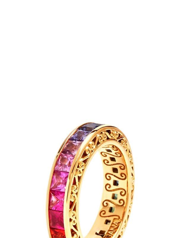 Shop Dolce & Gabbana gradient sapphire ring with Express Delivery - FARFETCH Luxury Multicolor Ruby Ring, Multicolor Brilliant Cut Sapphire Ring For Formal Occasions, Luxury Multicolor Sapphire Ring, Luxury Sapphire Birthstone Ring, Luxury Multicolor Sapphire Ring For Formal Occasions, Luxury Sapphire Cluster Ring, Luxury Yellow Sapphire Ring, Luxury Pink Sapphire Ring For Formal Occasions, Luxury Pink Sapphire Ring With Gemstone Accents