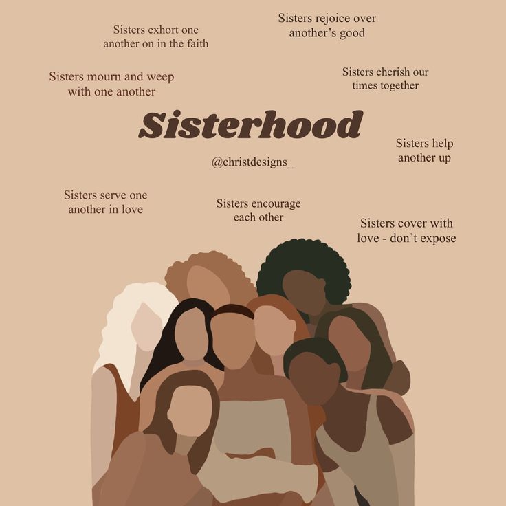 a poster with the words sisterhood written on it