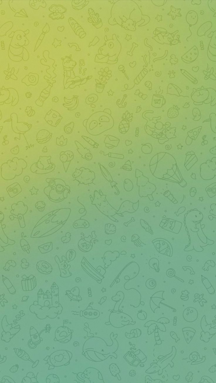 a green and yellow wallpaper with many different cartoon characters on it's side