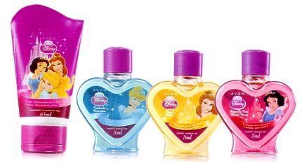 three bath products in the shape of heart shaped bottles with disney princesses on them