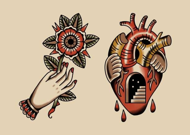 two hands holding an open heart with flowers on the side and another hand reaching for it