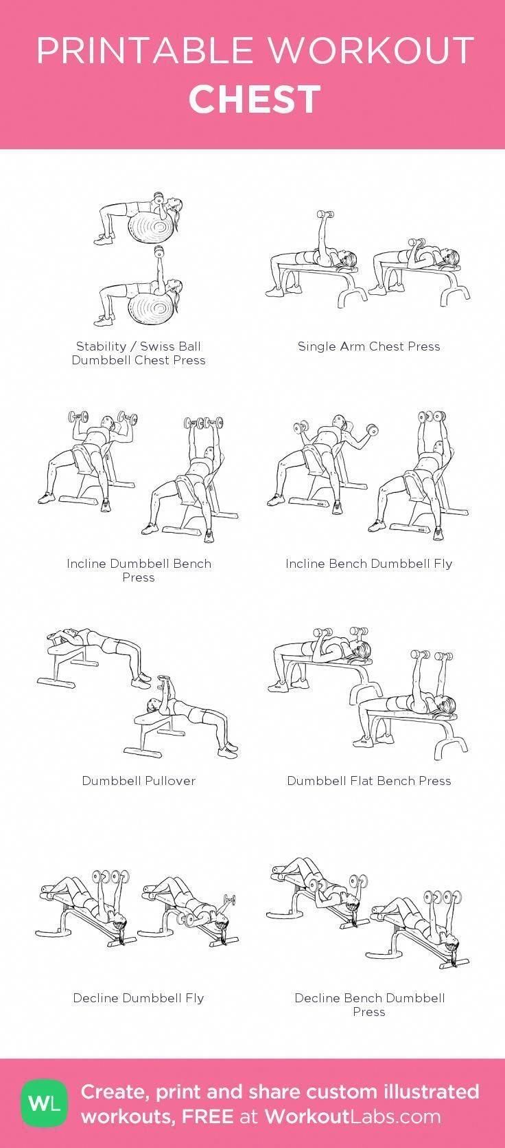 the printable workout chest chart