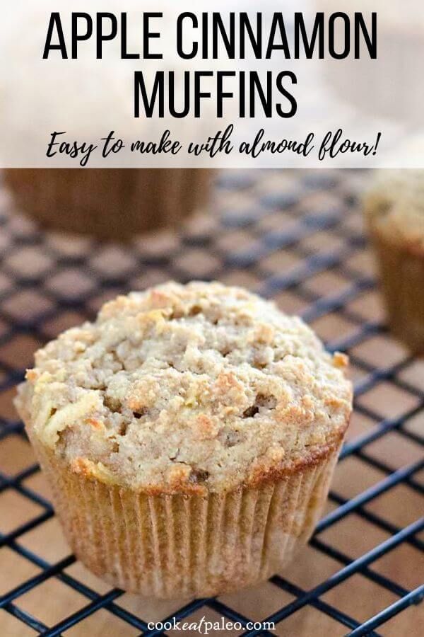 a muffin sitting on top of a cooling rack with the words quick and easy apple muffins