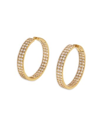 Nadri Pave Hoop Earrings in 18K Gold Plated Pave Hoop Earrings, Jewelry Accessories, 18k Gold, Gold Plate, Pick Up, In Store, Buy Online, Hoop Earrings, Plating