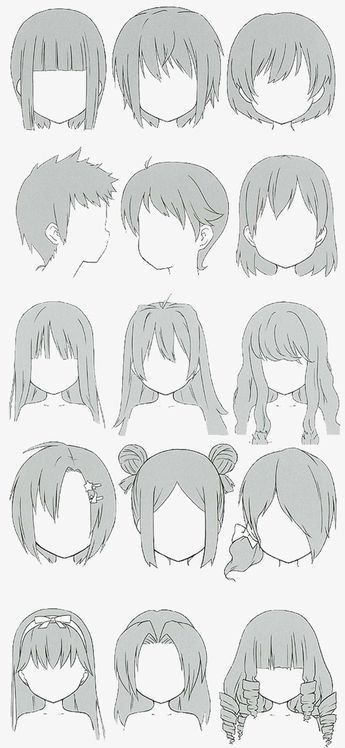 an anime character's hair chart with different hairs styles and how to draw them