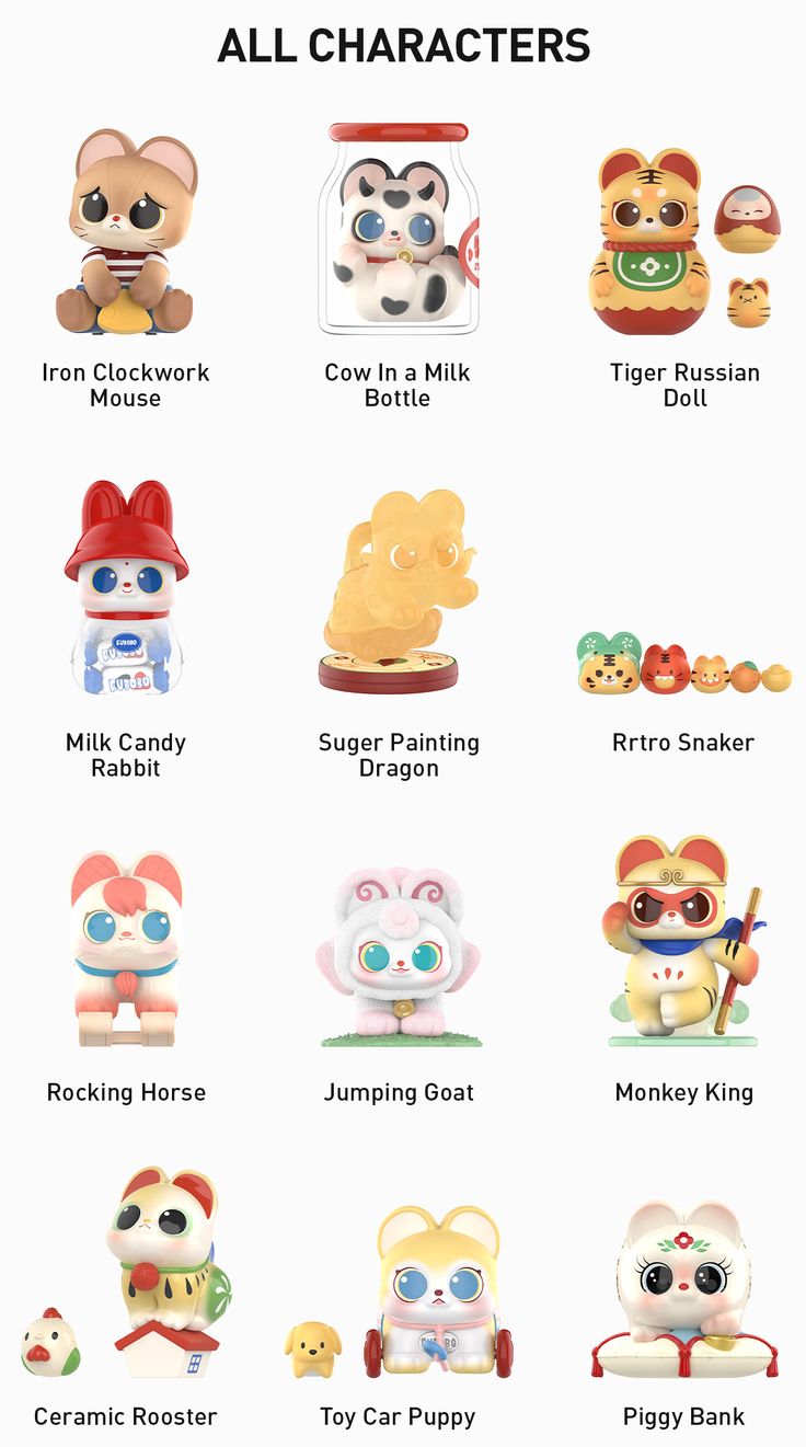 the character list for all characters in animal crossing world, which includes different animals and their names