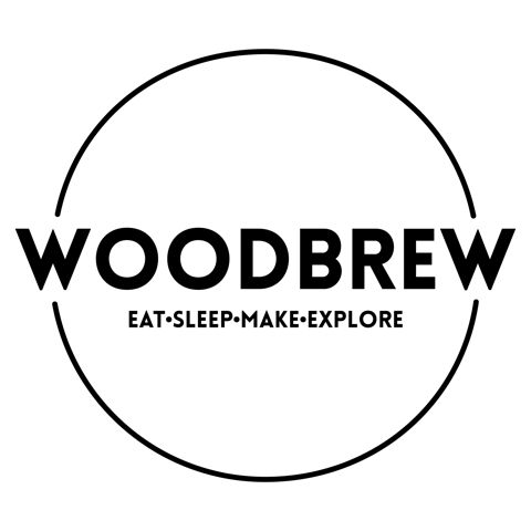 the logo for woodbrew eats - sleep - make - explore, which is located in