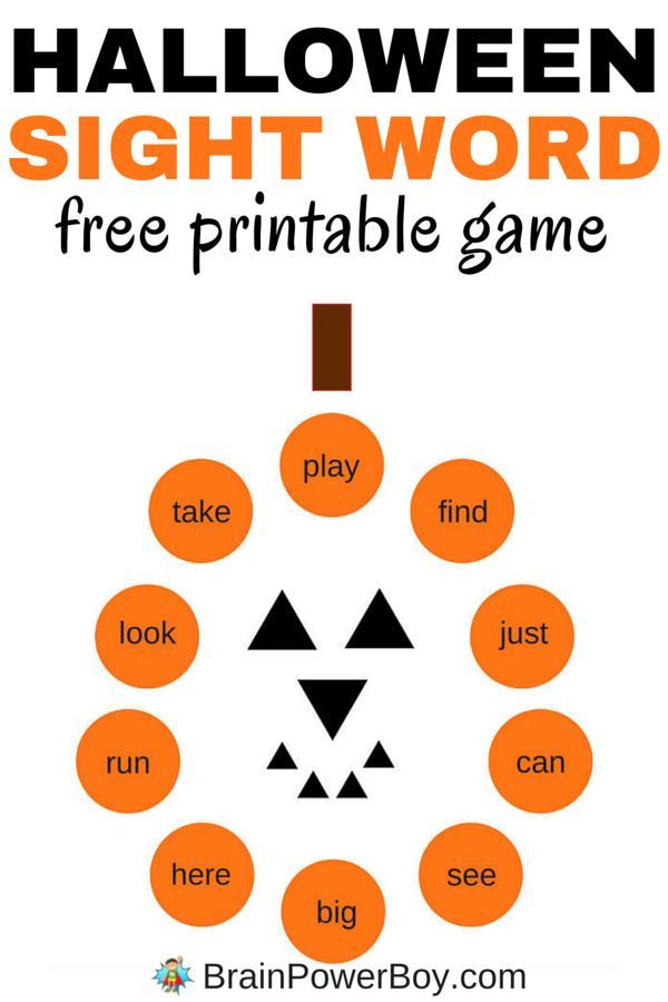 halloween sight word printable game for kids to practice sight words in their own language