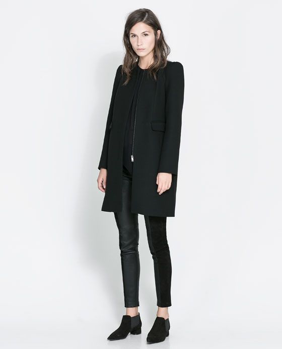 Zara coat Black Long Jacket, Trendy Coat, Zara Coat, Long Jacket, All Black Outfit, Mode Inspo, Inspiration Mode, Look At You, Looks Style