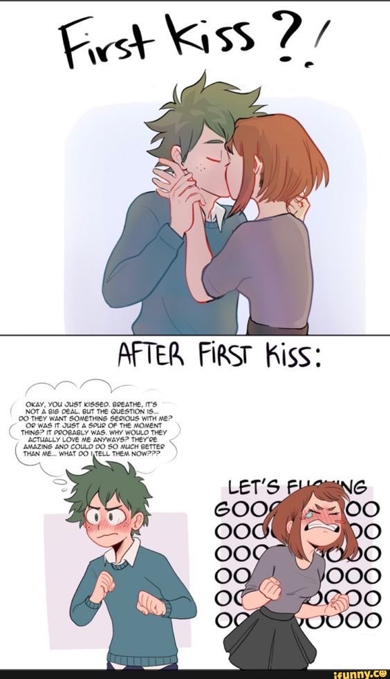 two comics with the same person kissing each other and one has his hand on his face