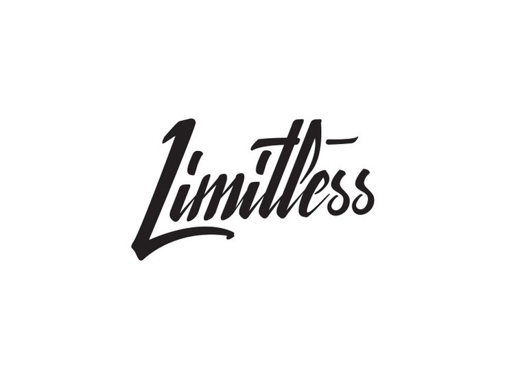 the word limitless written in black ink