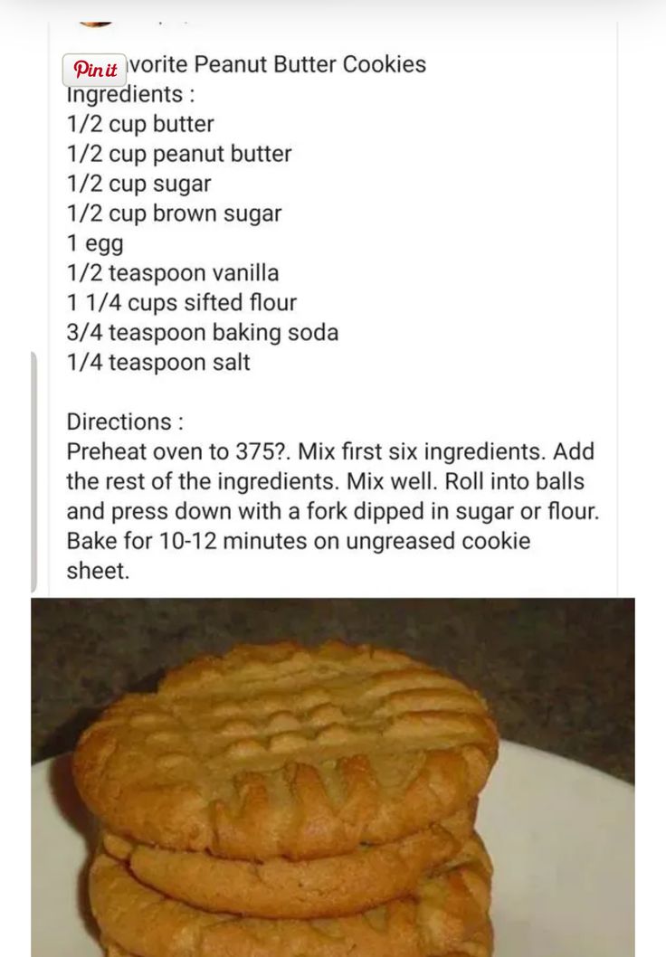 the recipe for peanut butter cookies is shown in an instagramt from food network