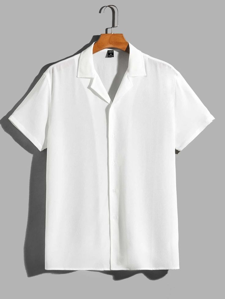 White Collared Shirt Outfit Men, Lapel Shirts For Men, White Shirt Men Casual, White Collared Shirt Outfit, Plain Shirts For Men, White Shirt Outfit For Men, Mens White Shirt, Collared Shirt Outfits, Stylish Shirts Men