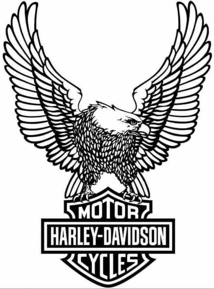 the harley davidson logo is shown on an iphone screen, and it appears to be black and white