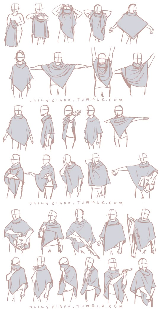 an image of some drawings of people in capes and cloaks with their arms spread out