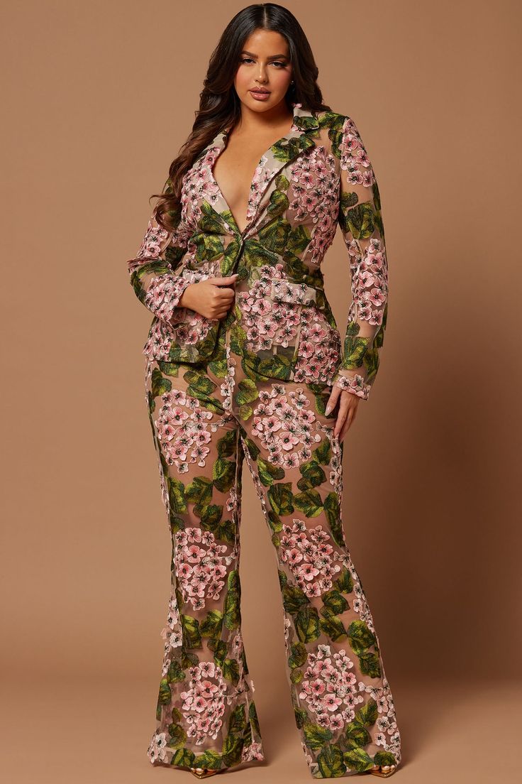 Available In Pink/combo. Floral Embroidered Pant Flare Leg Hidden Back Zipper Detached Panty Liner Non Stretch Disclaimer: Due To The Embroidery Placement , Each Garment Is Unique Shell: 100% Polyester Lining: 95% Polyester 5% Spandex Imported | Elodie Floral Embroidered Pant in Pink size Small by Fashion Nova Luxury Floral Embroidered Pant Set For Wedding, Designer Floral Embroidered Straight Pant Set, Luxury Floral Print Festive Pant Set, Festive Floral Embroidered Semi-stitched Pant Set, Luxury Multicolor Floral Print Pant Set, Pant Flare, Women Suit Pants, Embroidery Placement, Embroidered Blazer