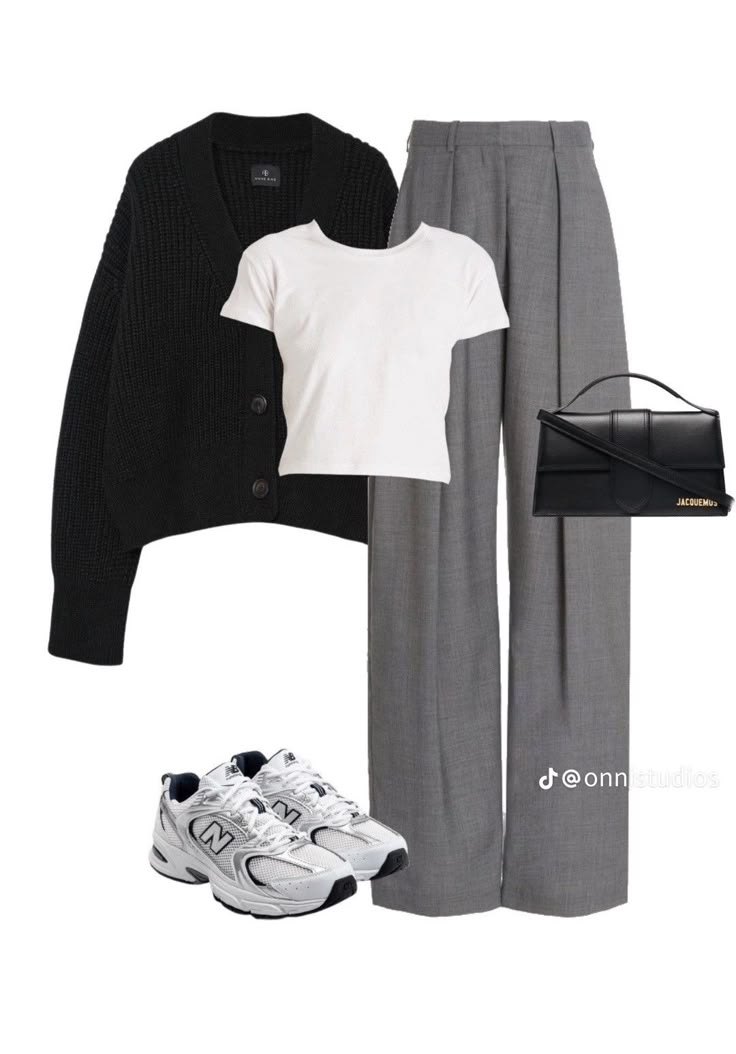 Winter Outfits With Trousers, Gray Pants Outfit Casual, Gray Dress Pants Outfit, Grey Pants Outfit Casual, Gray Trousers Outfit, Korean Baggy Pants, Gray Pants Outfit, Grey Pants Outfit, Old Money Winter