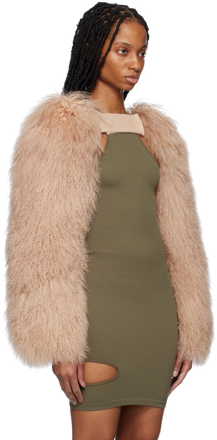 Mongolian fur and knit stretch polyester and nylon-blend jacket. · Press-stud tab at open front · Partial satin lining Supplier color: Nude Mongolian Fur, Open Jacket, Curator Style, Fur Jacket, Front Open, Outerwear Jackets, Apparel Accessories, Coats Jackets, Women Wear