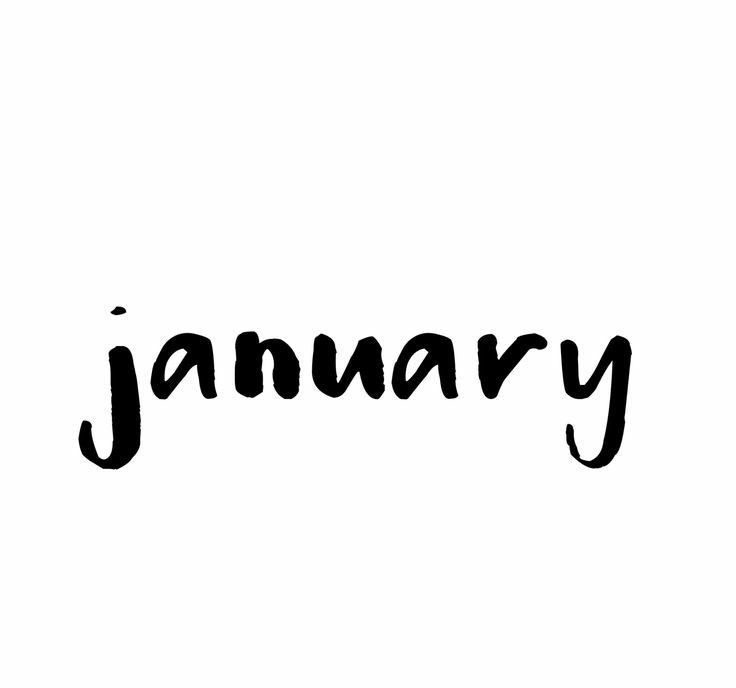 the word january written in black ink