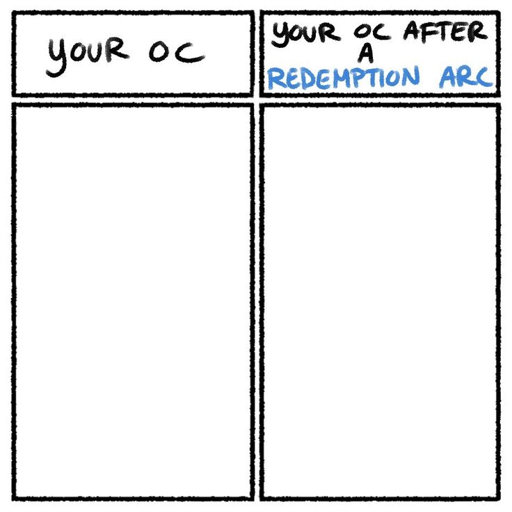 a comic strip with the words your oc after redemption arc