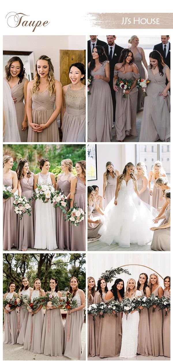 the bride and her bridal party are all dressed in different styles, colors, and sizes