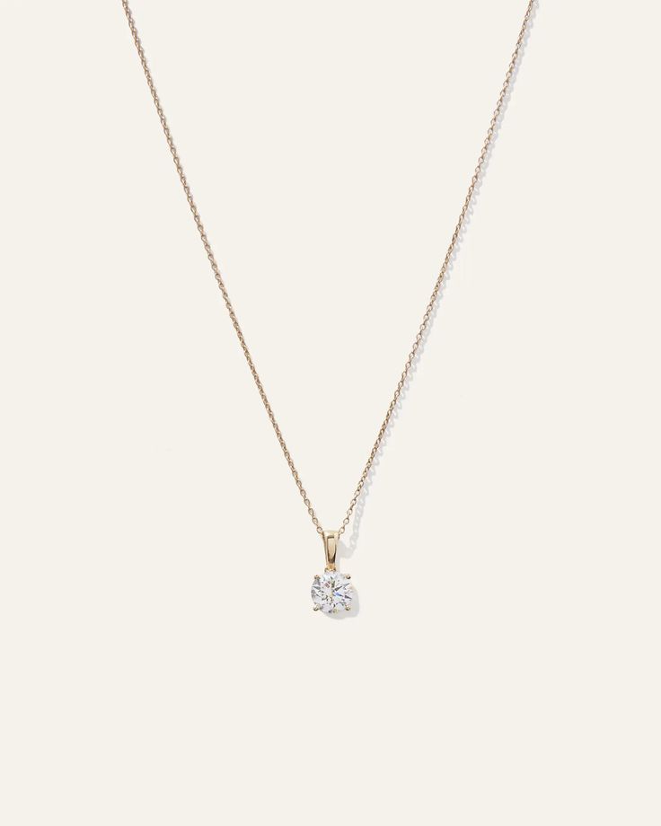 14K Gold Lab Grown Diamond Solitaire Necklace Single Diamond Necklace, Stone Necklace Set, Solitaire Diamond Pendant, Jewel Wedding, Solitaire Necklace, Diamond Solitaire Necklace, Gold Diamond Necklace, Solitaire Necklaces, Diamond Settings