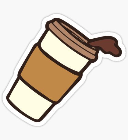 a cup of coffee sticker