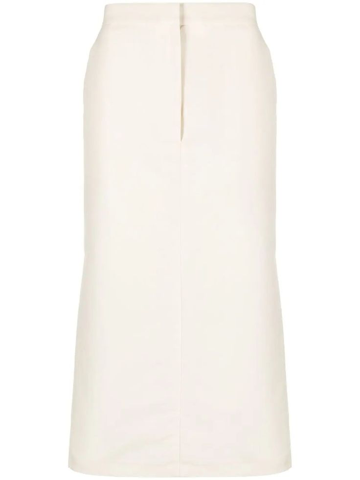 St. Agni cotton-silk Tailored Skirt - Farfetch Tuxedo Skirt, Low Rise Skirt, Tailored Skirt, St Agni, Straight Skirt, Cotton Skirt, Airport Style, Low Waist, White Skirts