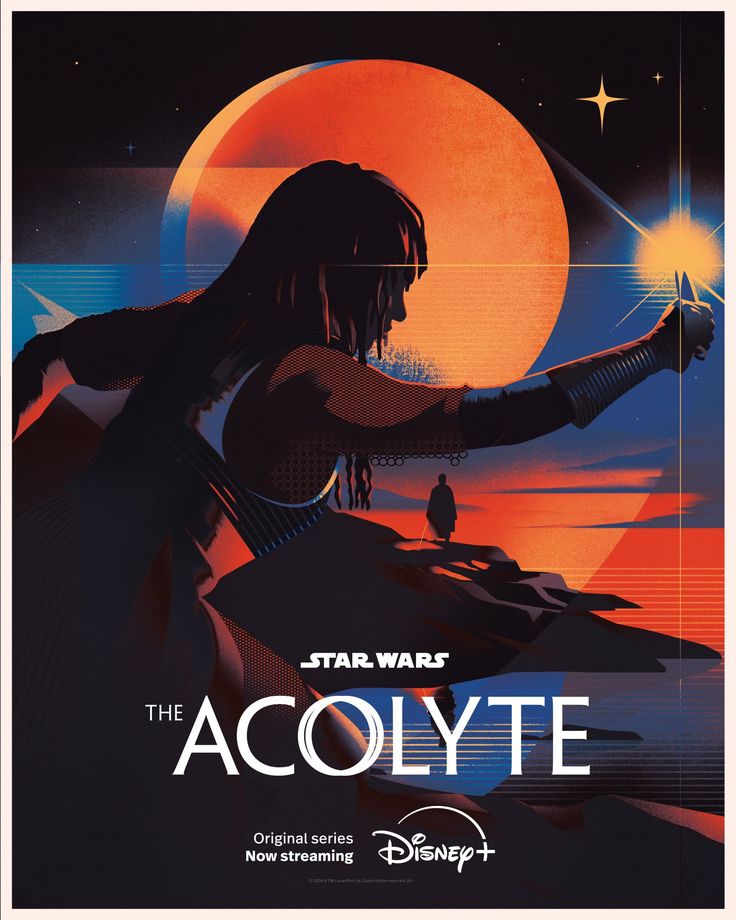 the movie poster for star wars, which features an image of a woman holding a light saber