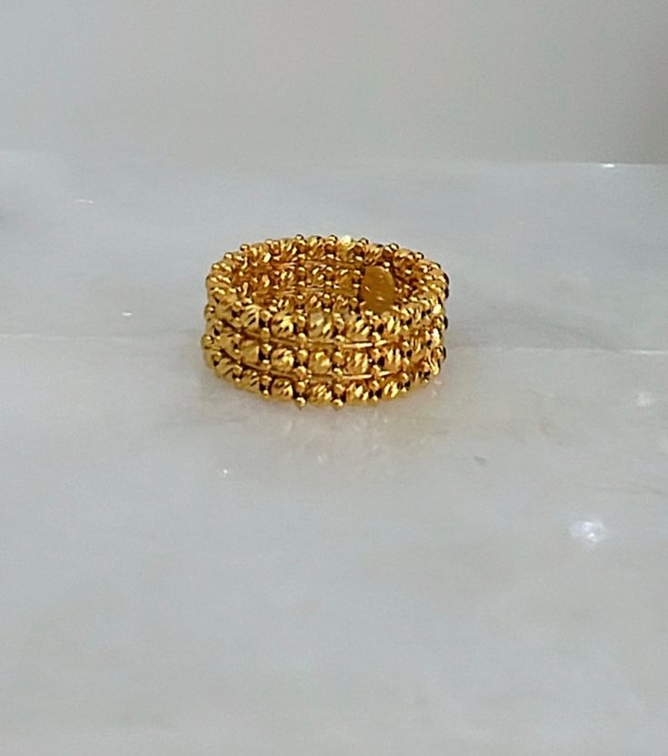 6.80 grams size 8 closed back Gold Beaded Wedding Rings, Beaded Toe Rings For Wedding, Anniversary Beaded Round Ring, Beaded Toe Rings For Jewelry Making, Beaded Rings, Gold Ring, Gold Rings, Fine Jewelry, Beads