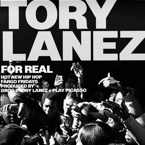 the front cover of fort lanez's album for real, featuring several people taking pictures