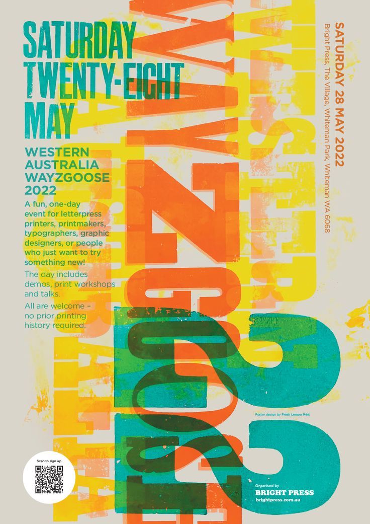 a poster with the words saturday twenty - eight may in multicolored letters on it