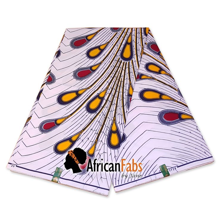 High quality African wax print fabrics. These fabrics are perfect to create your own trendy fashion! Vlisco Hollandais Wax Print Fabric, high quality African wax. African Wax Print Fabric: WHITE / RED BULB (FEATHERS) African Print: an exotic mixture of vibrant colors and traditional African Design. This fabric is 100% Graded Cotton: Real Hollandais wax print from Vlisco. African Print fabrics can be used for skirts, dresses and tops, long dress, African wedding dresses & more! Fabric width: 48" Gold Sequin Fabric, African Wax Print Fabric, Wax Print Fabric, Prints Fabric, Wax Fabric, Handmade African, African Wax Print, African Lace, African Print Fabric