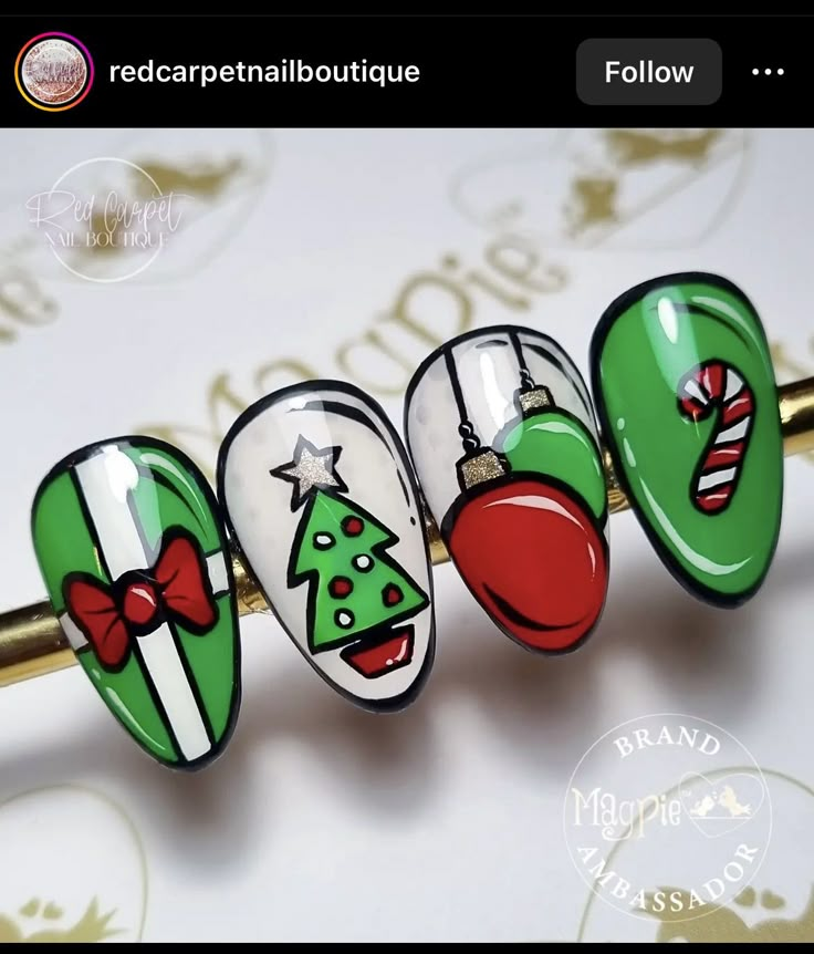 Neon Nail Art Designs, Holiday Themed Nails, Nail Art Noel, Pop Art Nails, Hard Gel Nails, New Nail Art Design, December Nails, Gel Nail Art Designs, Holiday Nail Designs