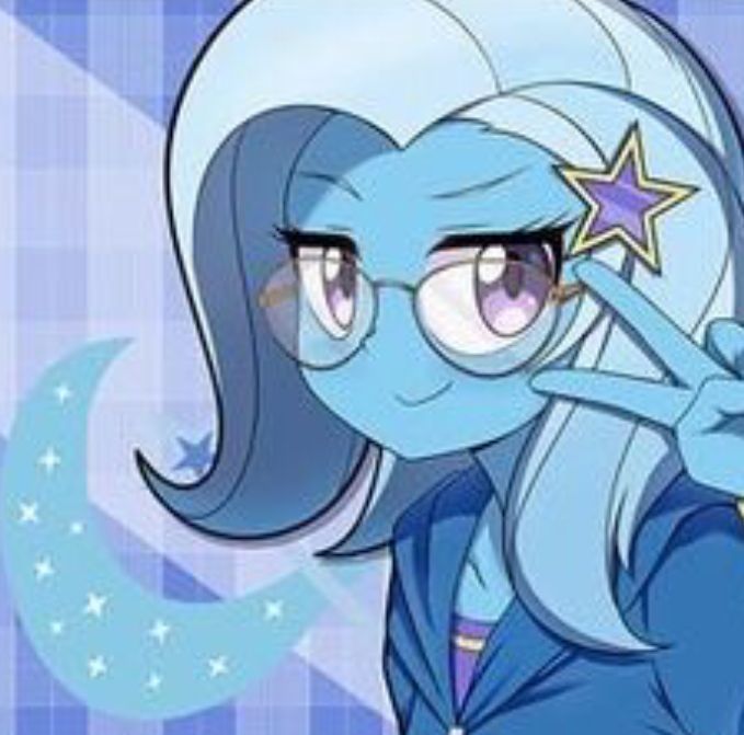 a cartoon character with glasses and a star on her forehead is making a hand gesture