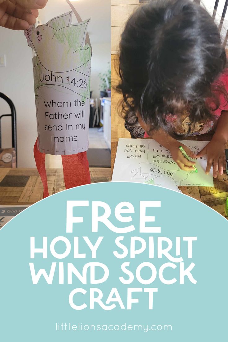 FREE Holy Spirit Wind Sock Craft - Little Lions Academy Holy Spirit Activities For Kids, Holy Spirit Crafts For Kids, Wind Sock Craft, Holy Spirit Craft, Ccd Crafts, Windsock Craft, Earth Day Coloring Pages, Class Crafts, Bible Activities For Kids