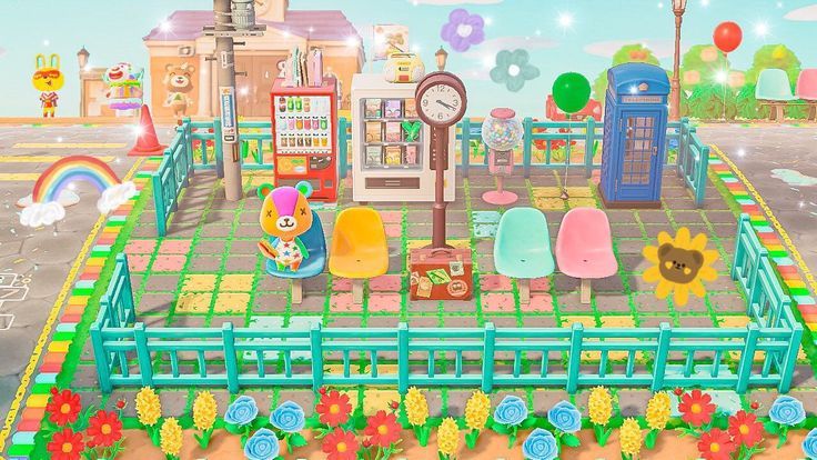 an animal crossing game with many items on the ground